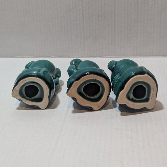 Vintage Ceramic Pig Figurines See No Evil Green - Picture 6 of 7